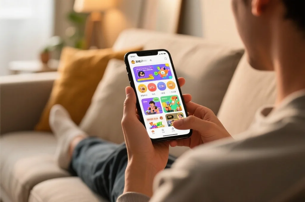 用户正在享受星亿娱乐APP的移动体验